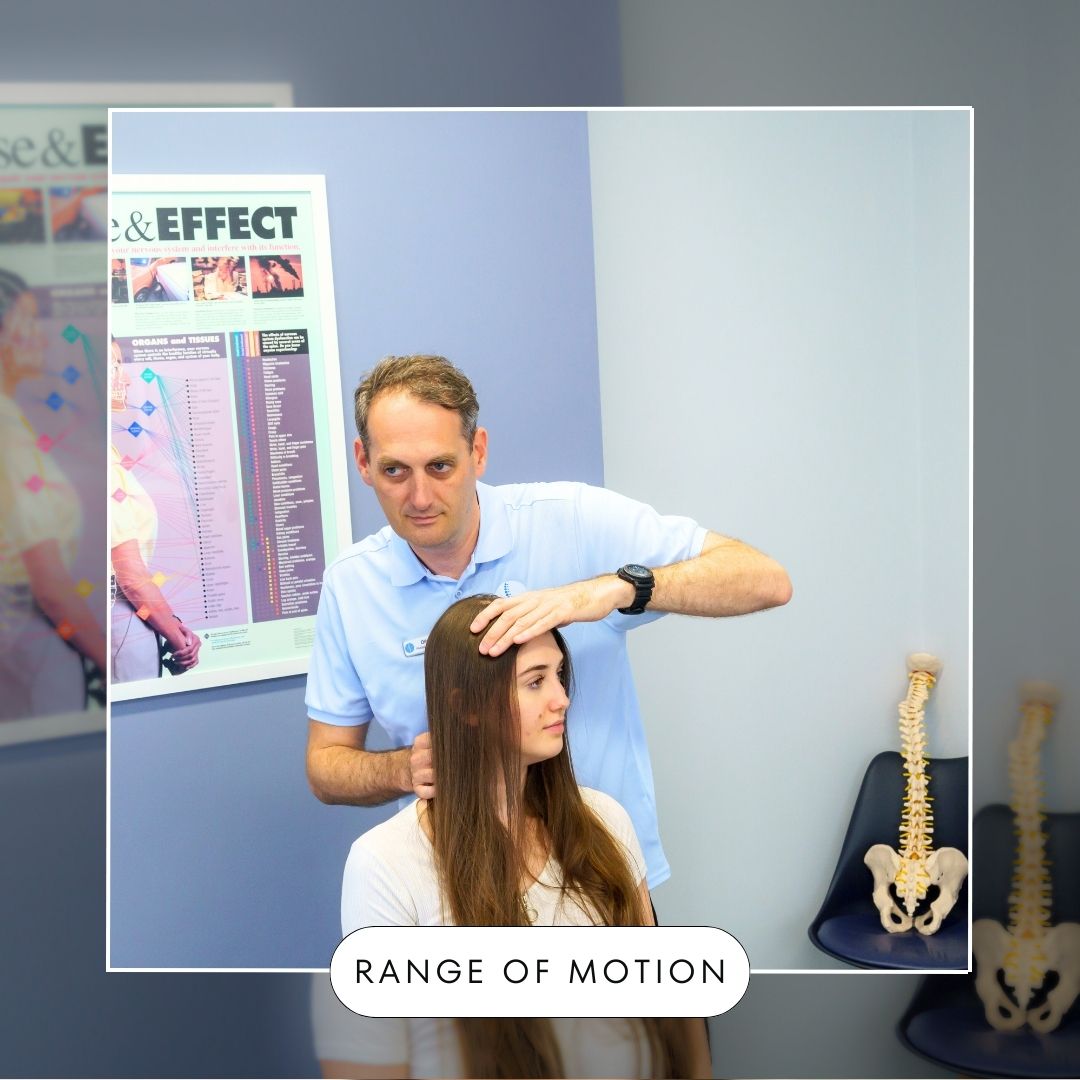 Neck range of motion at chiropractic consultation